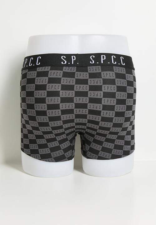 S.P.C.C - Morello Boxer 2 Pack - Black/Charcoal