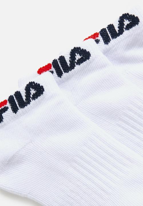 FILA - Stallone Ankle Sock Kids (3Pk) - White/White/White
