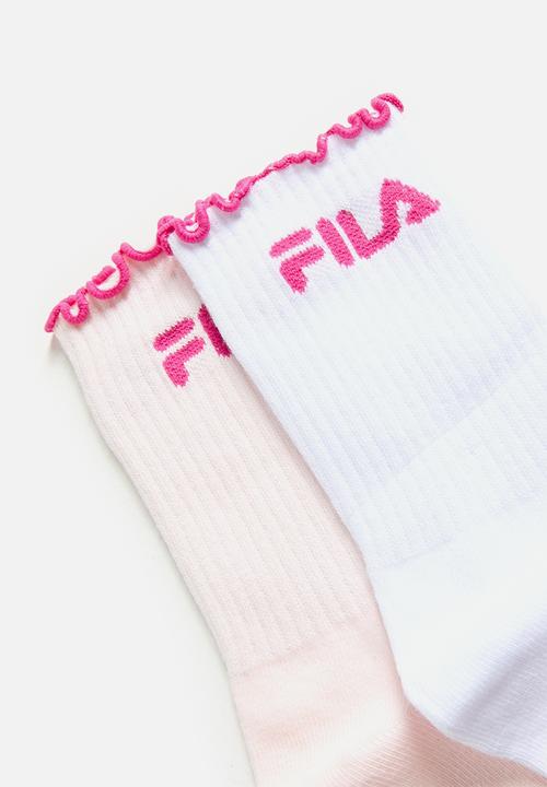FILA - Sofia lettuce tube sock (2pk) - white/pink marshmallow