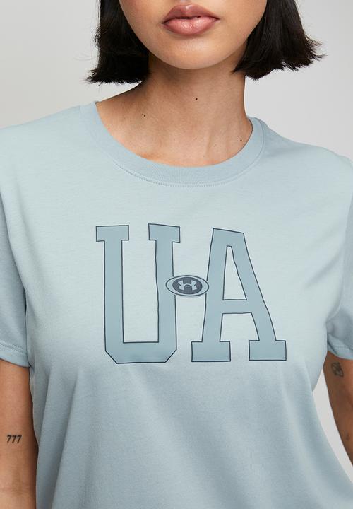 Under Armour - Ua W Icon Flce Graphc Short Sleeve - Blue Fog/Blue Wind