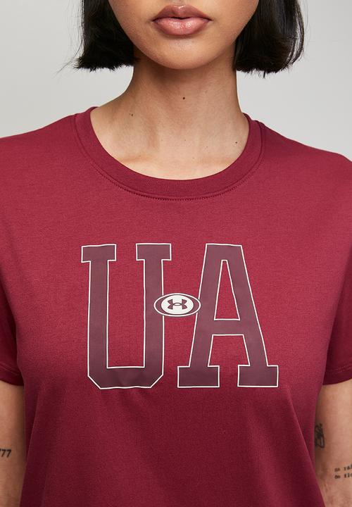 Under Armour - Ua W Icon Flce Graphc Short Sleeve - Claret/Vintage Maroon