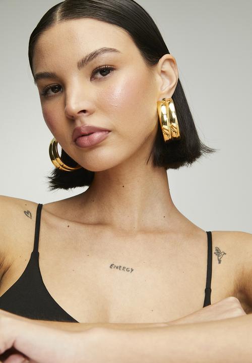 Tessa Design - Xenia Double Hoop Earrings - Gold
