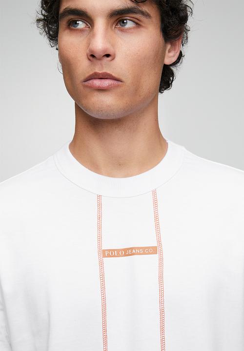 POLO - MENS PJC GRADIENT FLOSSING LOGO TEE - White