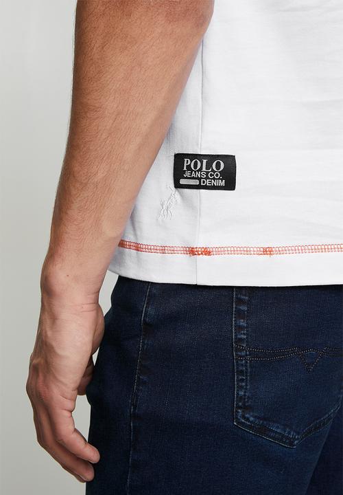 POLO - MENS PJC GRADIENT FLOSSING LOGO TEE - White