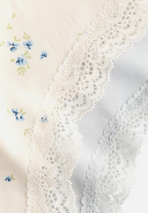 H&M - 5-pack brazilian briefs - cream/light blue/dusty blue
