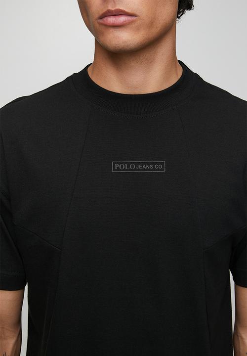 POLO - PJC cut and sew logo tee - black