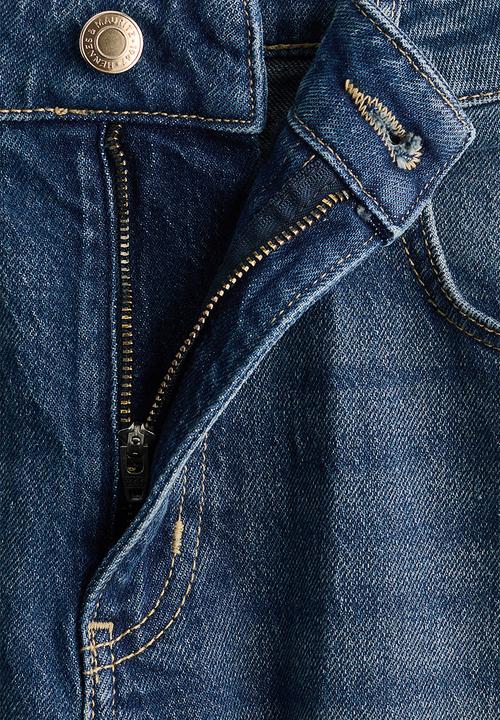 H&M - Wide high waist jeans - dark denim blue