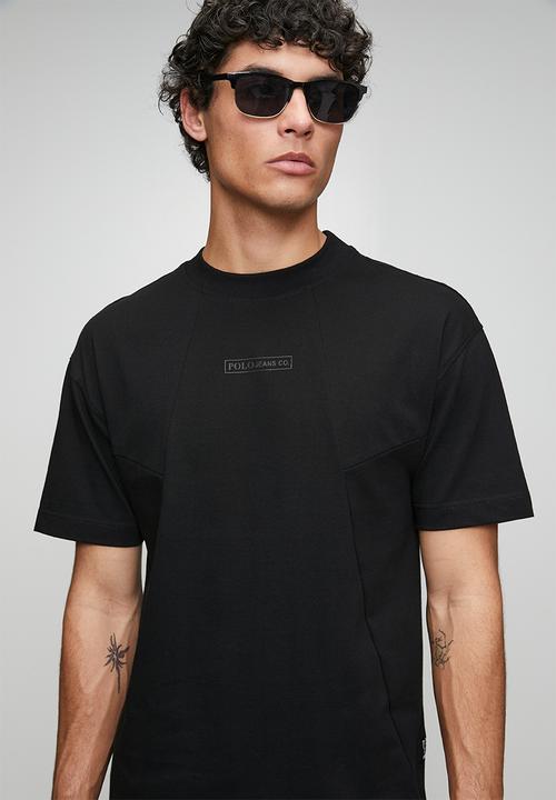 POLO - PJC cut and sew logo tee - black