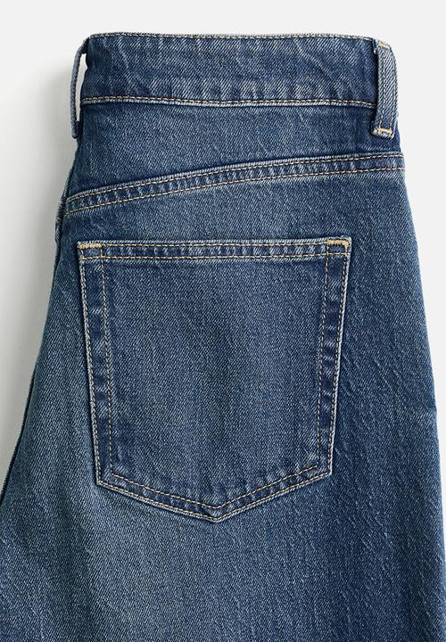 H&M - Wide high waist jeans - dark denim blue
