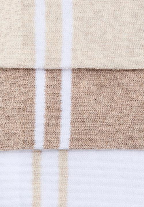 H&M - 3-pack sports socks - white/beige