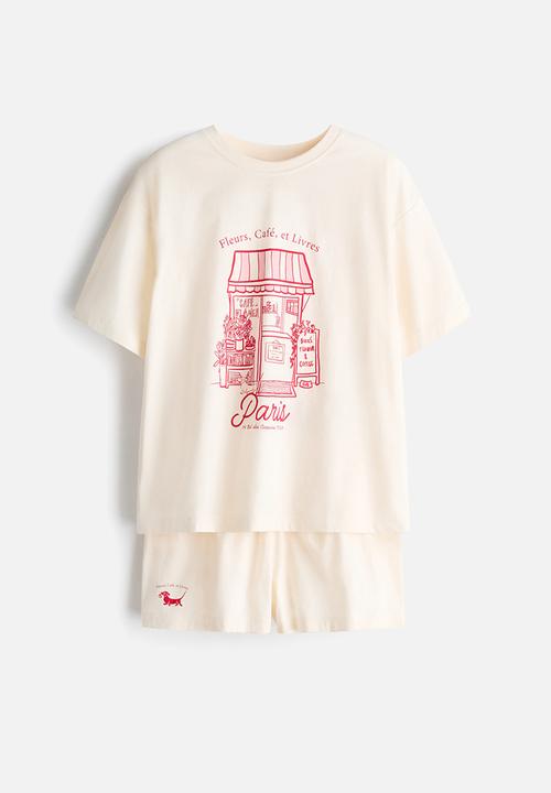 H&M - Printed pyjamas - cream/paris