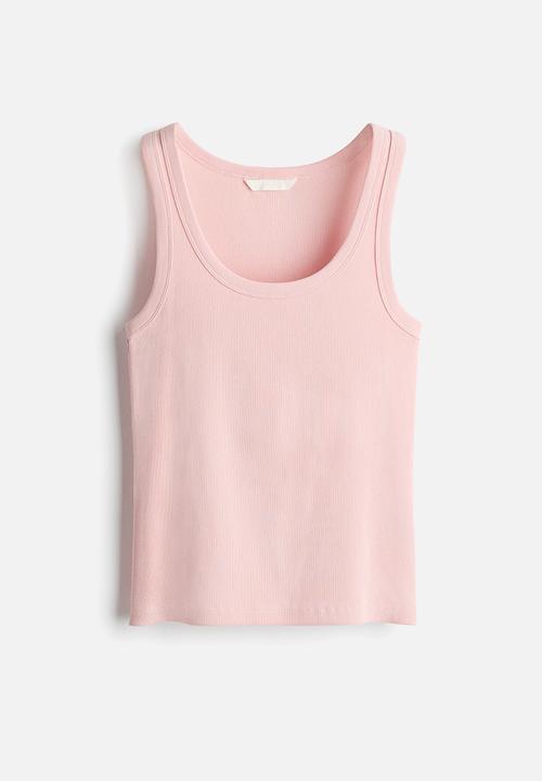 H&M - Ribbed vest top - light dusty pink