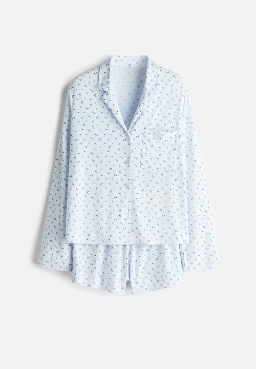 H&M - Viscose-blend pyjamas - light blue/floral