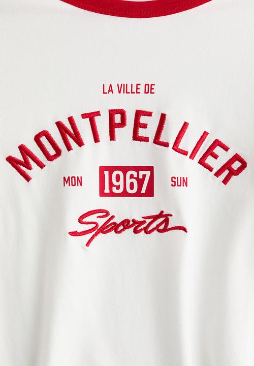H&M - Fitted cotton T-shirt - white/montpellier