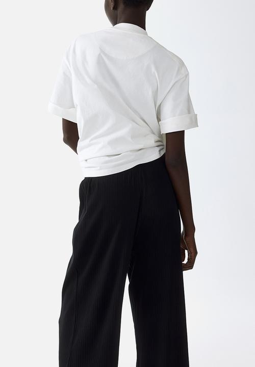 H&M - Ribbed drawstring trousers - black