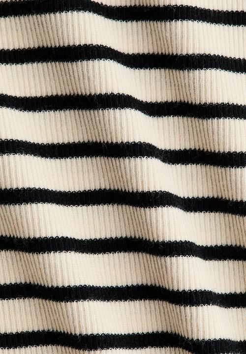 H&M - Mama ribbed top - cream/black striped