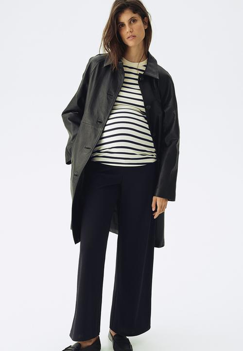 H&M - Mama ribbed top - white/striped