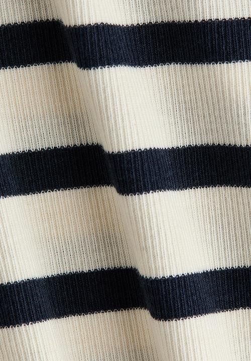 H&M - Mama ribbed top - white/striped