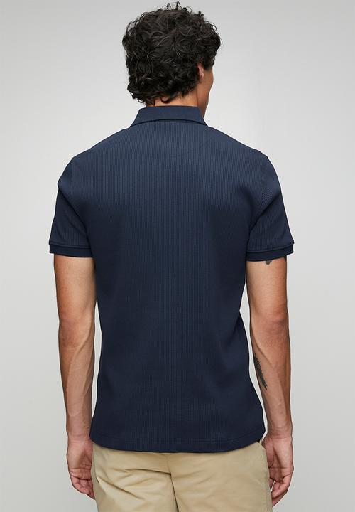 POLO - MENS PJC SS RIBBED GOLFER - Navy