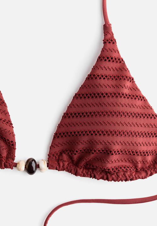 H&M - Padded triangle bikini top - dark red