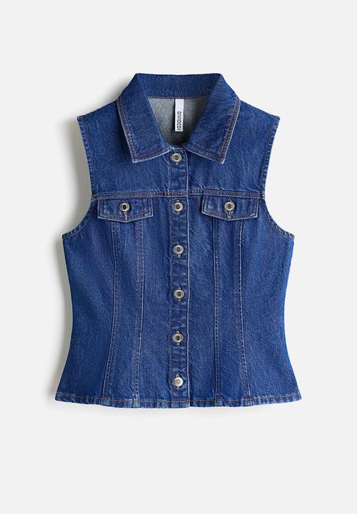 H&M - Peplum denim waistcoat - denim blue