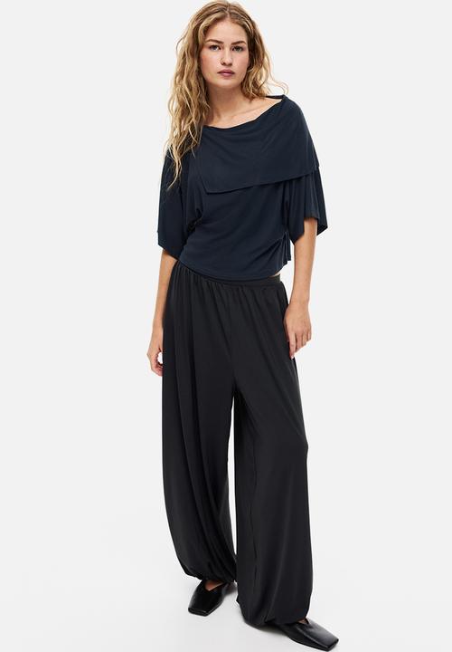 H&M - Cape-detail jersey top - dark blue