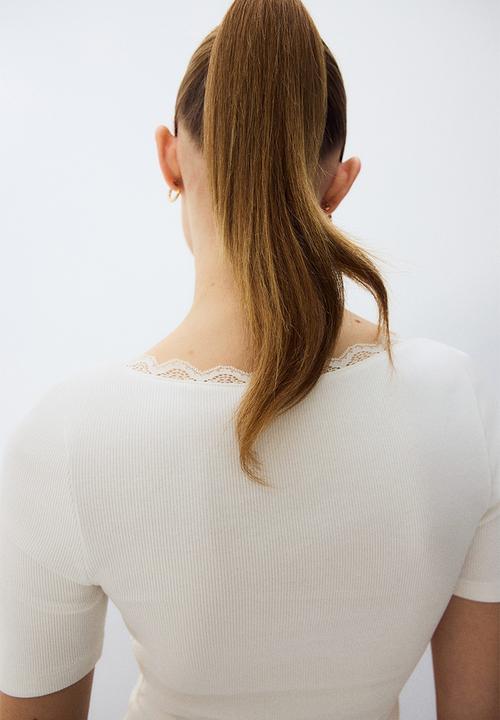H&M - Rib-knit top - white