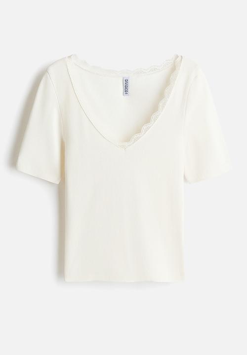 H&M - Rib-knit top - white