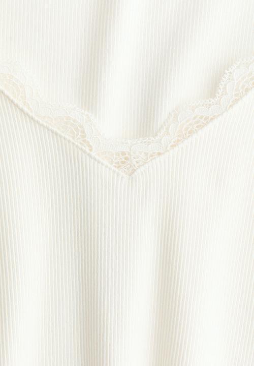 H&M - Rib-knit top - white