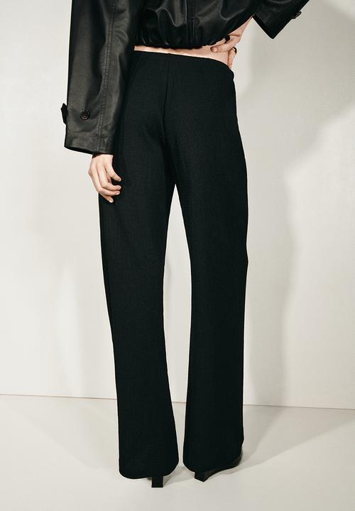 H&M - Textured jersey trousers - black