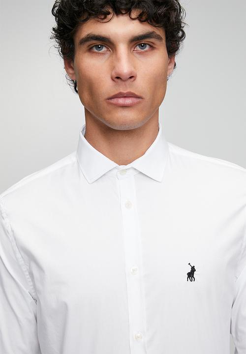 POLO - MENS LS PLAIN SLIM FIT SHIRT - White