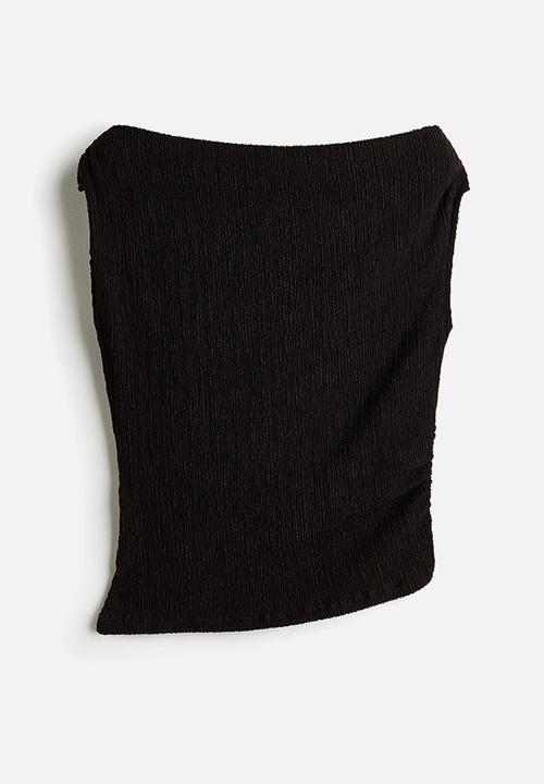 H&M - Textured-jersey boat-neck top - dark brown