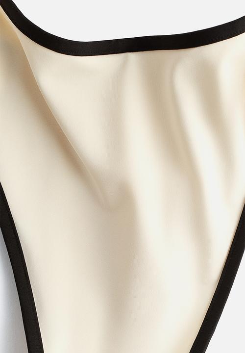 H&M - Cheeky bikini bottoms - cream/black