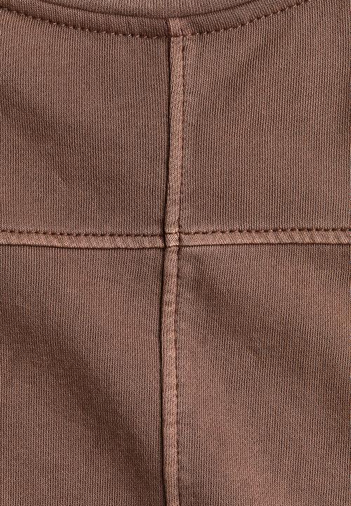 H&M - Short-sleeved cotton sweatshirt - dusty brown