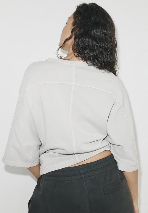 H&M - Short-sleeved cotton sweatshirt - light grey