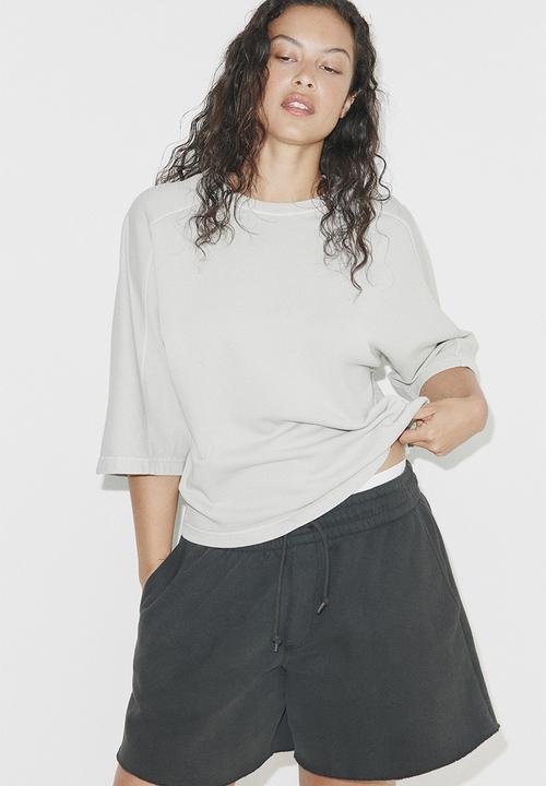 H&M - Short-sleeved cotton sweatshirt - light grey