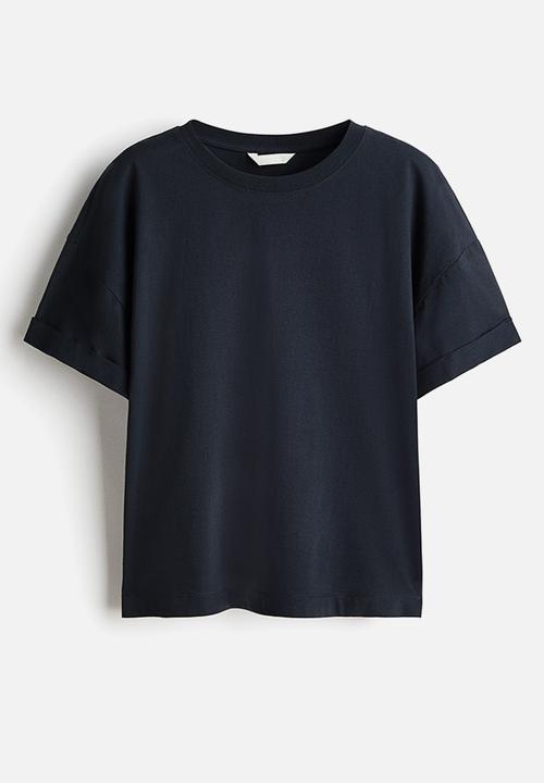 H&M - Loose-fit cotton t-shirt - washed black
