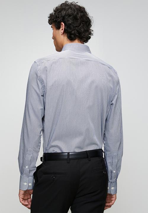 POLO - MENS LS YD STRIPE  SHIRT - Navy