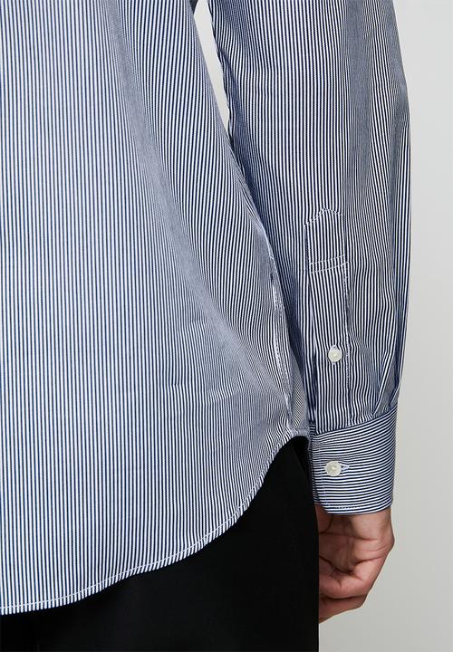 POLO - MENS LS YD STRIPE  SHIRT - Navy