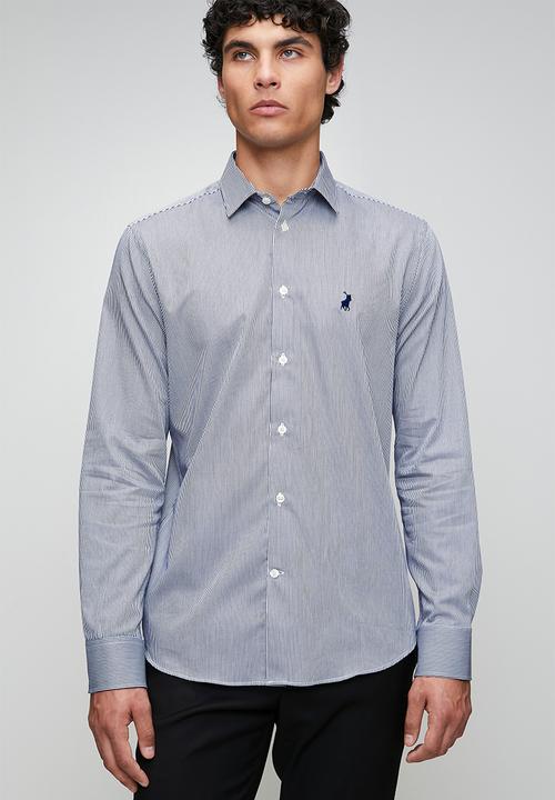 POLO - MENS LS YD STRIPE  SHIRT - Navy