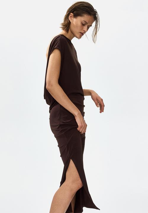 H&M - Cowl-back dress - dark brown