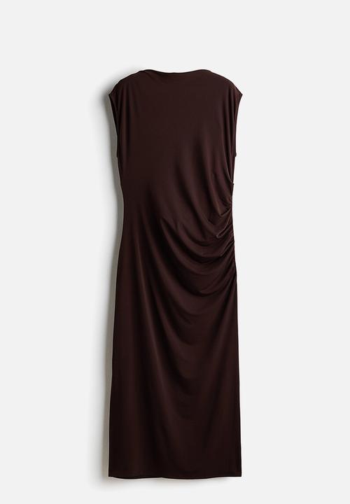 H&M - Cowl-back dress - dark brown