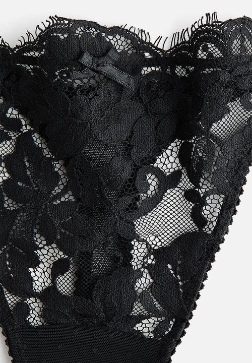 H&M - 2-Pack lace tanga thong briefs - black