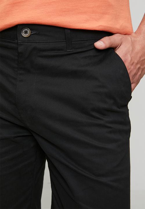 POLO - MENS ESSENTIAL COTTON CHINO SHORTS - Black