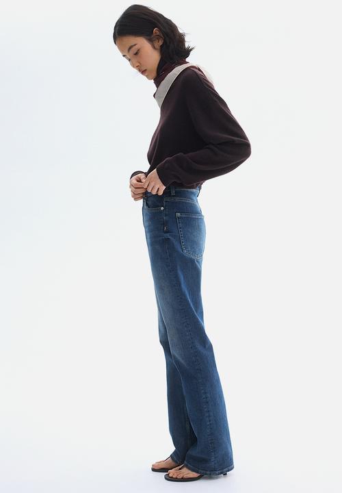 H&M - Bootcut high jeans - dark denim blue