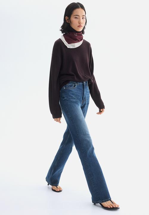H&M - Bootcut high jeans - dark denim blue