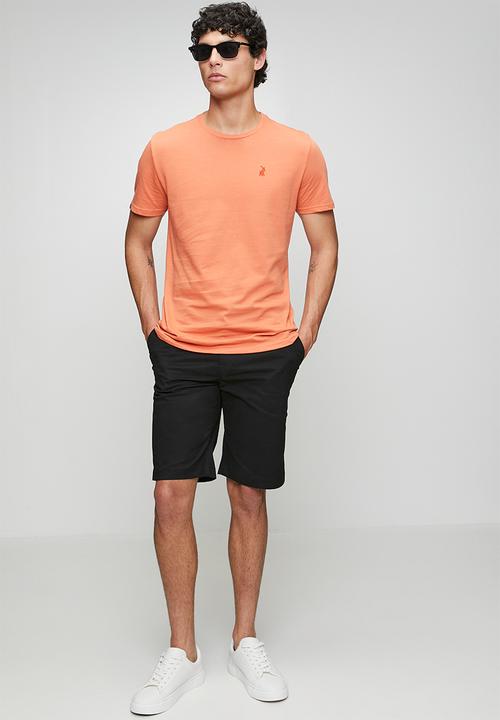 POLO - MENS ESSENTIAL COTTON CHINO SHORTS - Black