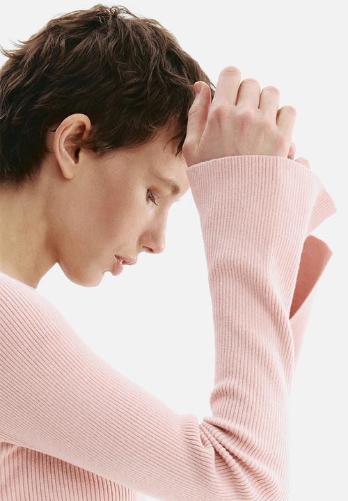 H&M - Rib-knit top - light pink