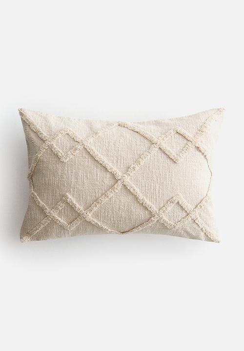 H&M - Tufted cotton cushion cover - light beige