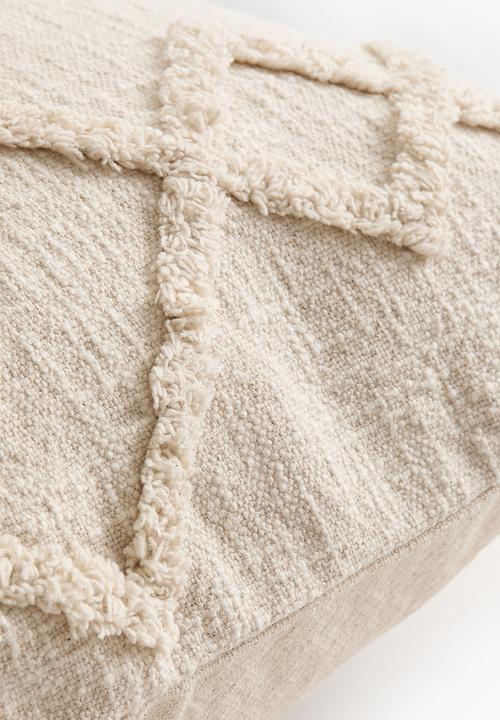 H&M - Tufted cotton cushion cover - light beige